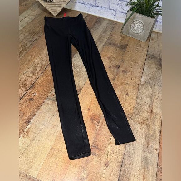 Spanx faux leather leggings black size xs tall - Picture 6 of 15
